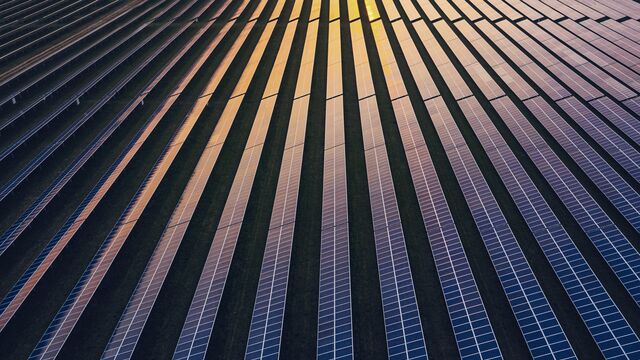Solar panels at dusk - SMALL